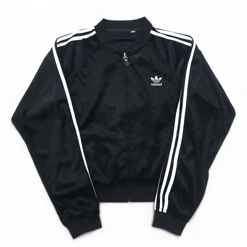 adidas 90年代 ATP型 ベロア トラックジャケット ジャージ L ブラック トレフォイルロゴ 3ストライプ