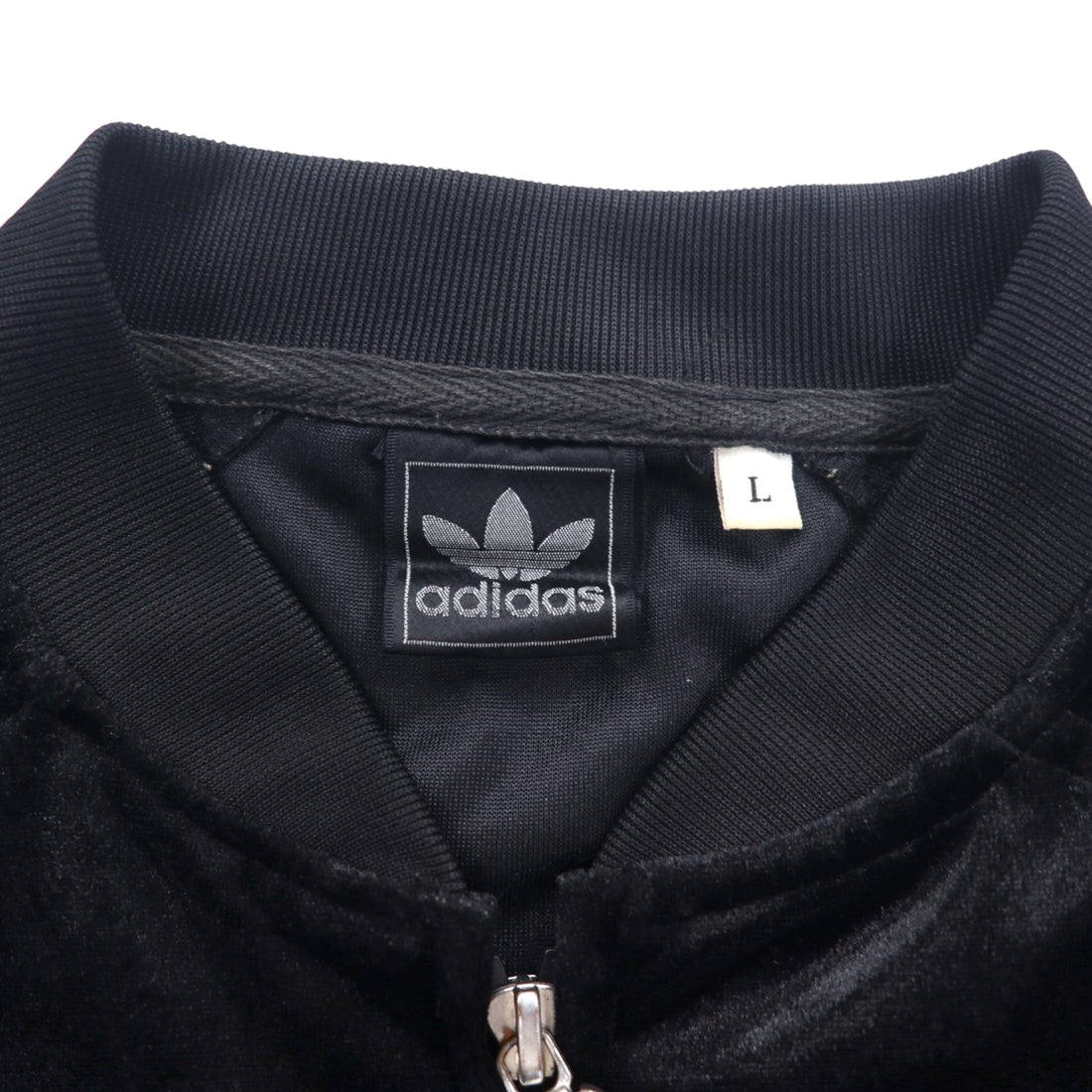 adidas 90年代 ATP型 ベロア トラックジャケット ジャージ L ブラック トレフォイルロゴ 3ストライプ