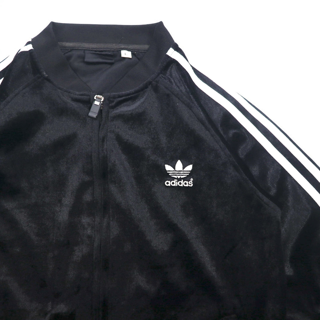 adidas 90年代 ATP型 ベロア トラックジャケット ジャージ L ブラック トレフォイルロゴ 3ストライプ