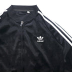 adidas 90年代 ATP型 ベロア トラックジャケット ジャージ L ブラック トレフォイルロゴ 3ストライプ