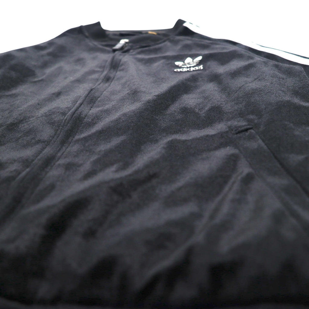adidas 90年代 ATP型 ベロア トラックジャケット ジャージ L ブラック トレフォイルロゴ 3ストライプ