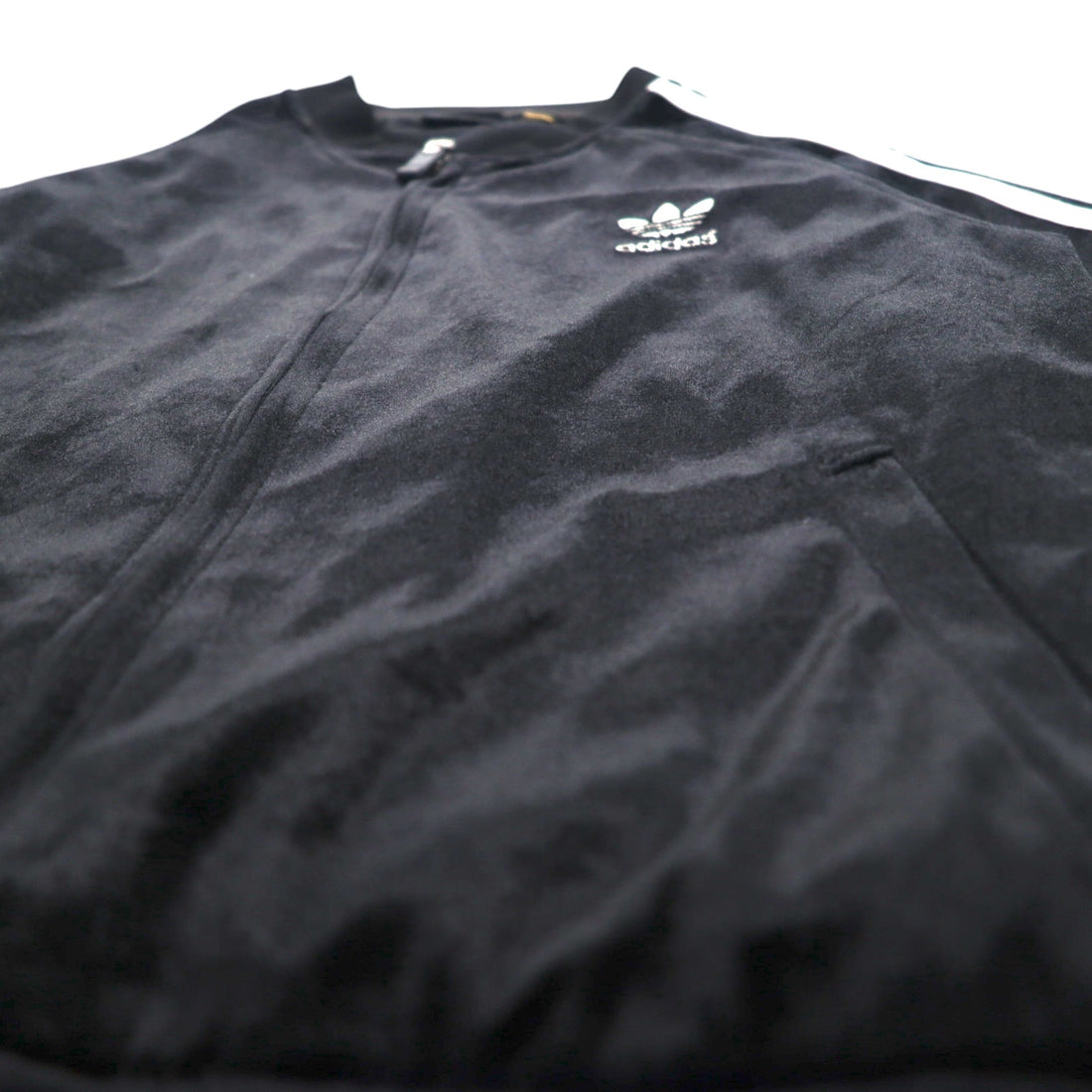 adidas 90年代 ATP型 ベロア トラックジャケット ジャージ L ブラック トレフォイルロゴ 3ストライプ