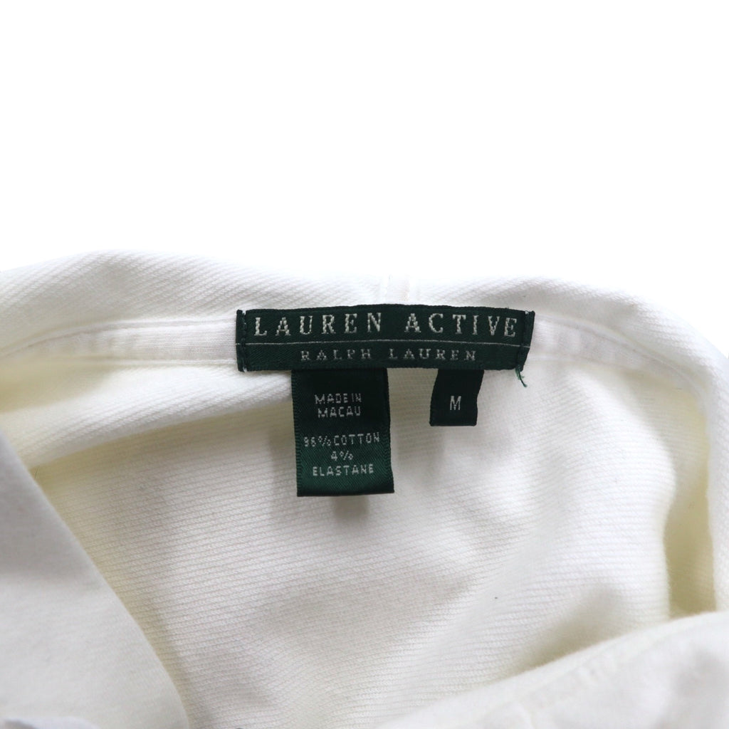 LAUREN ACTIVE RALPH LAUREN 90s Skipper Hoodie M White Toggle Button Embroidered Emblem Logo
