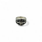 Vintage Silver Signet Ring Signet Flare Cross Ring Size 17 Silver 925 Gothic
