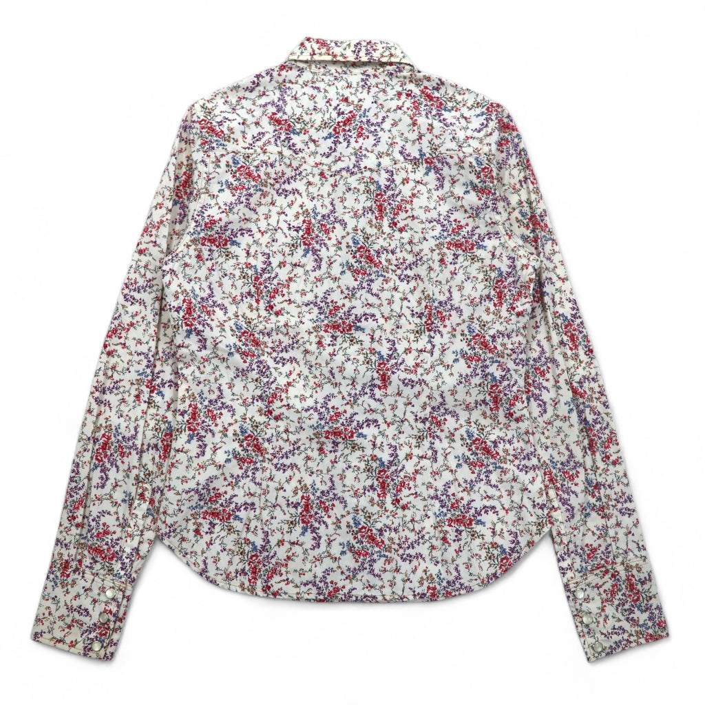 POLO JEANS CO. RALPH LAUREN Floral Western Shirt S White Snap Button