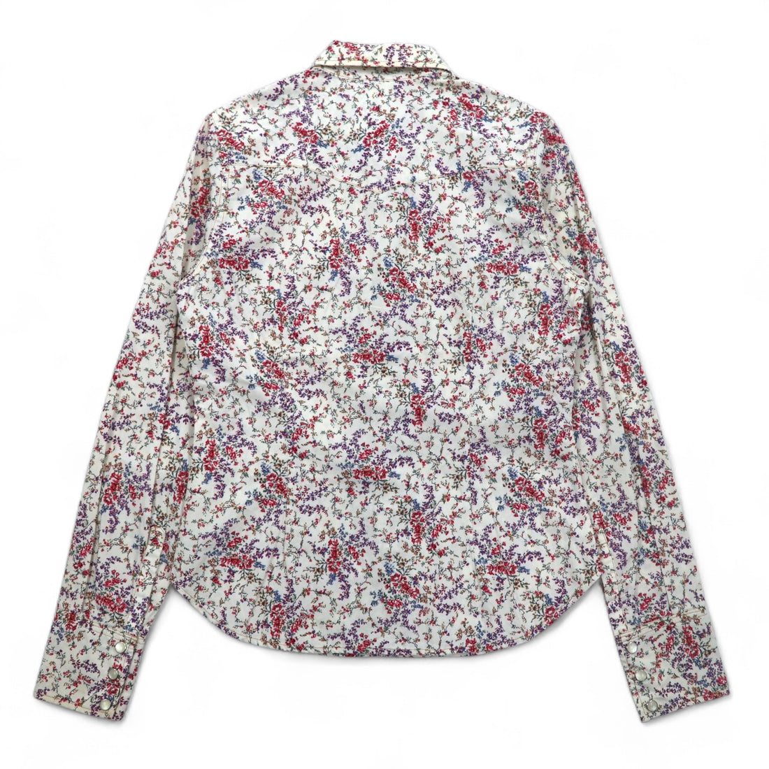 POLO JEANS CO. RALPH LAUREN Floral Western Shirt S White Snap Button