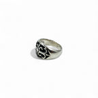 Vintage Silver Signet Ring Signet Flare Cross Ring Size 17 Silver 925 Gothic