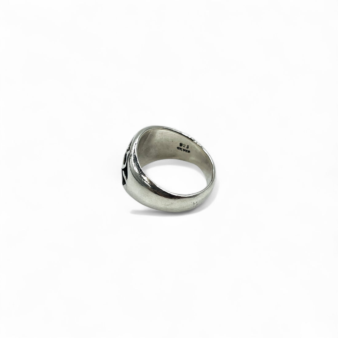 Vintage Silver Signet Ring Signet Flare Cross Ring Size 17 Silver 925 Gothic