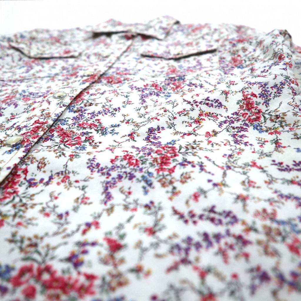 POLO JEANS CO. RALPH LAUREN Floral Western Shirt S White Snap Button