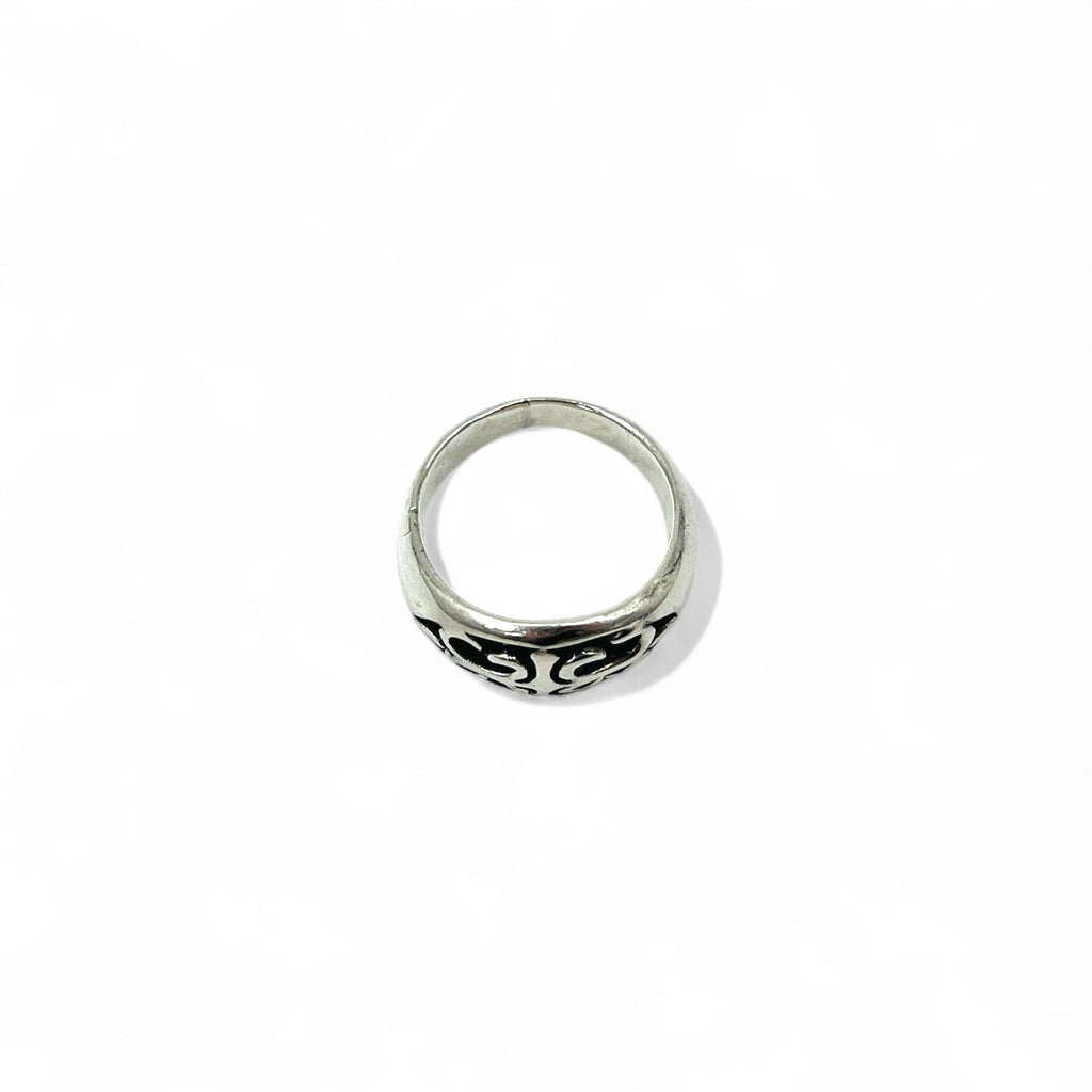 Vintage Silver Signet Ring Signet Flare Cross Ring Size 17 Silver 925 Gothic