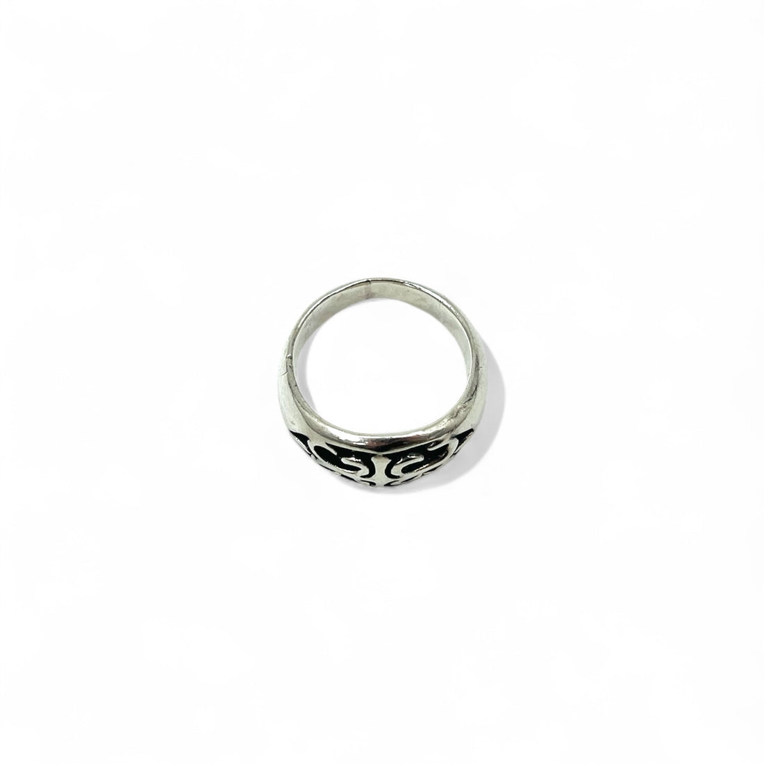 Vintage Silver Signet Ring Signet Flare Cross Ring Size 17 Silver 925 Gothic