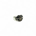 Vintage Silver Signet Ring Signet Flare Cross Ring Size 17 Silver 925 Gothic