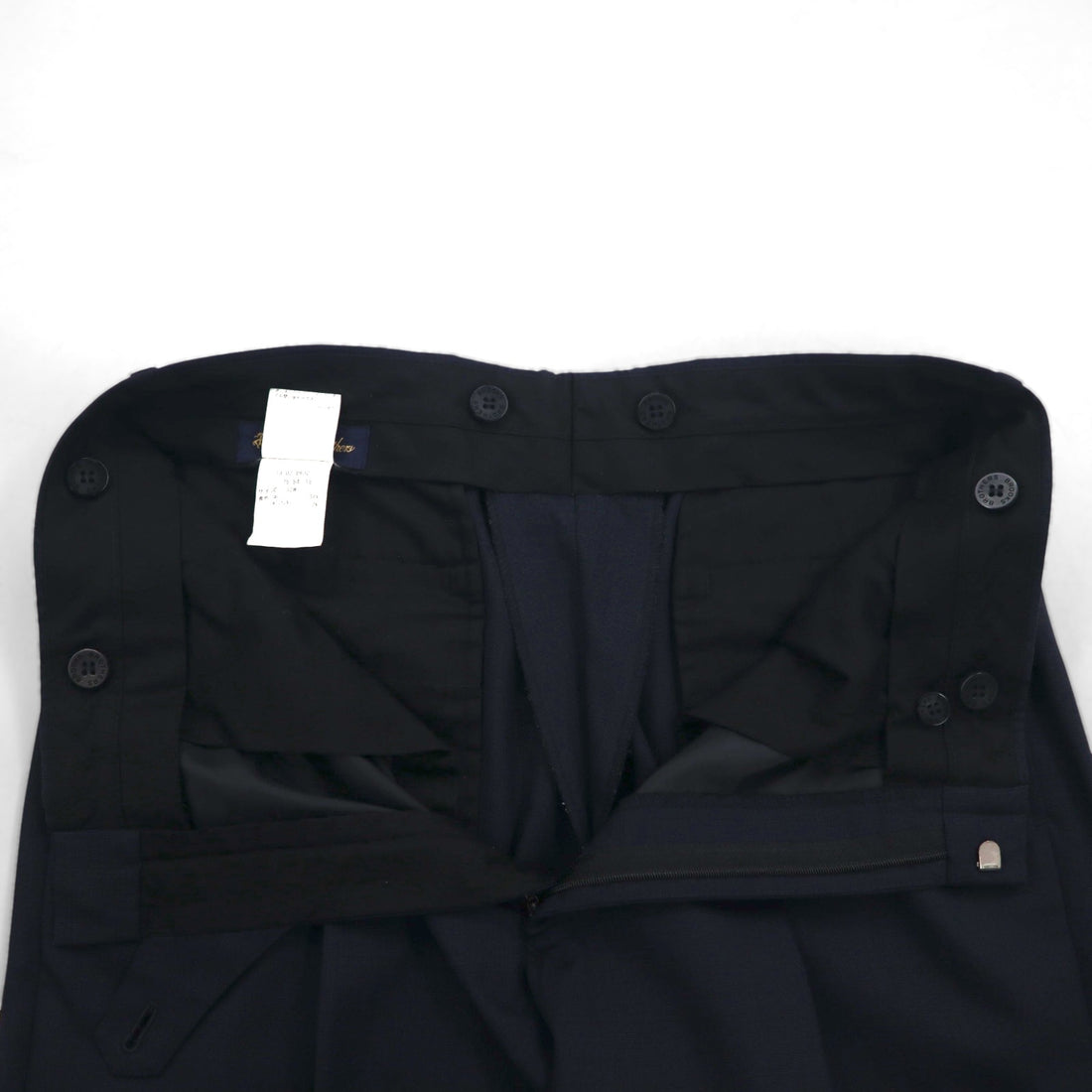 Brooks Brothers 3B Suit, Size M, Navy Wool, Double-Tuck, Wide Fit