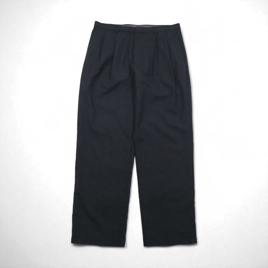 NAUTICA RIGGER Classic Fit 2-Puck Wide Leg Slacks, Size L, Gray Check Wool