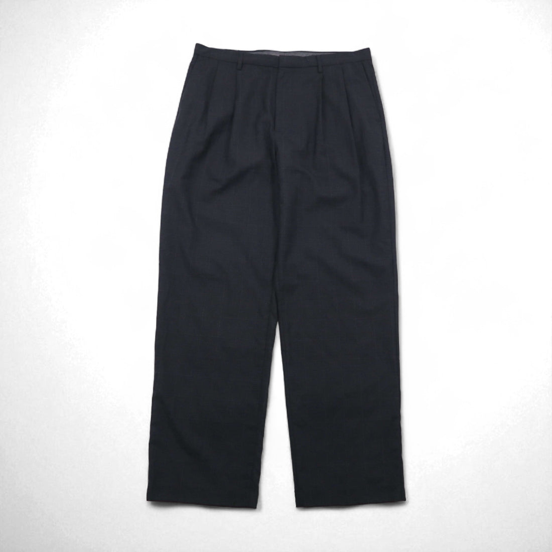 NAUTICA RIGGER Classic Fit 2-Puck Wide Leg Slacks, Size L, Gray Check Wool