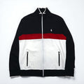 Polo Ralph Lauren Track Jacket Jersey M Black Cotton Small Pony Embroidery Tricolor