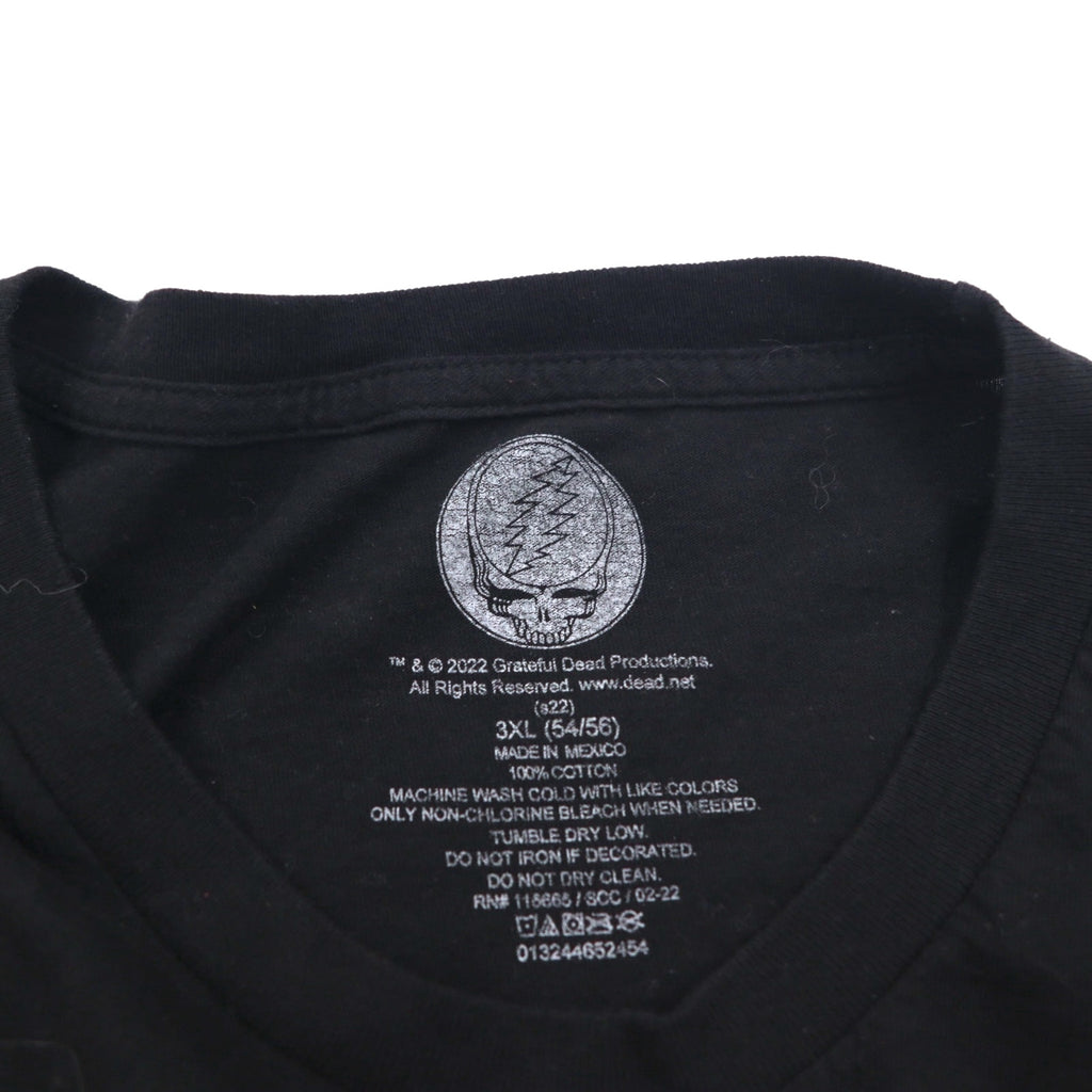 Grateful Dead Dancing Bear Band T-Shirt, 3XL, Black, Cotton, Made in Mexico