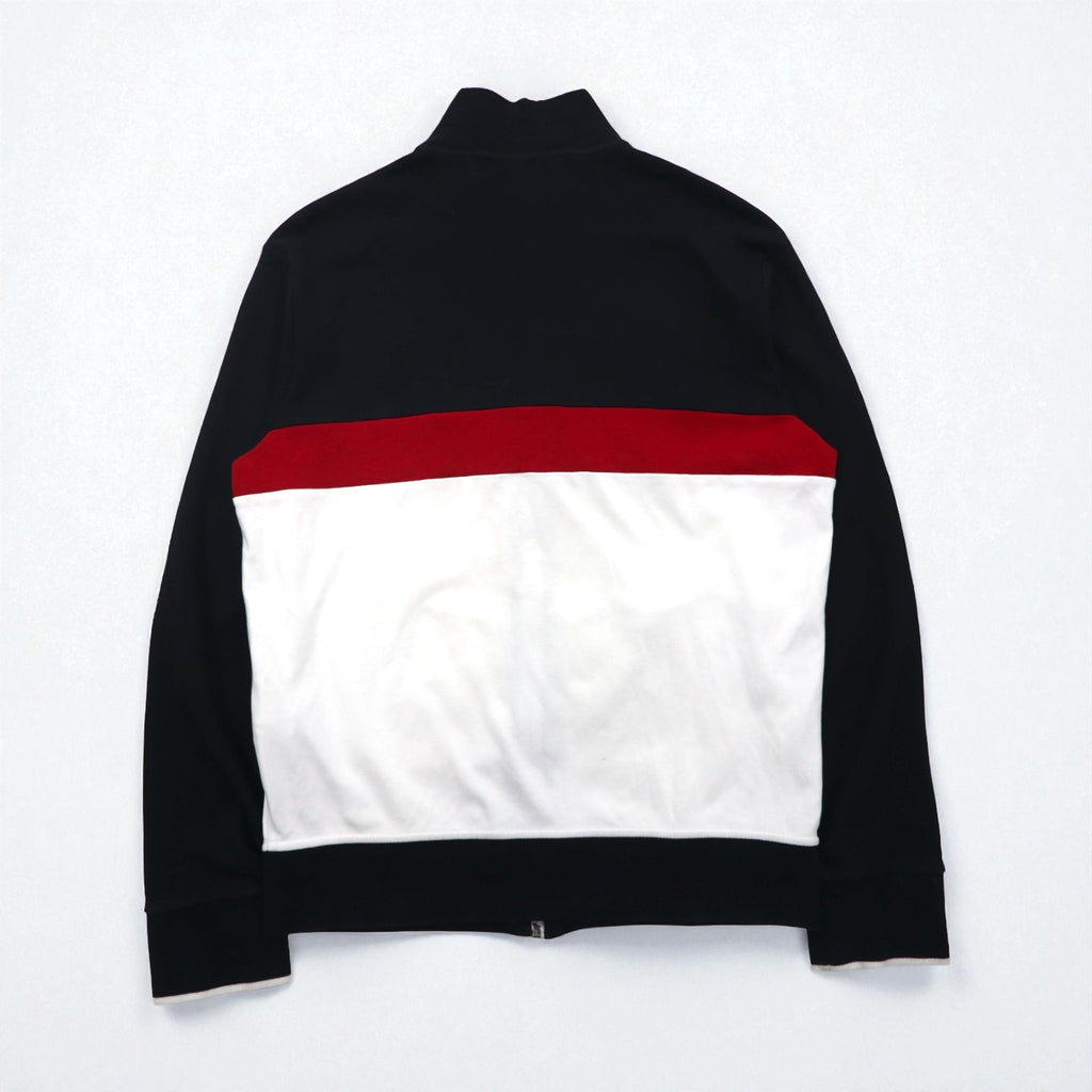 Polo Ralph Lauren Track Jacket Jersey M Black Cotton Small Pony Embroidery Tricolor