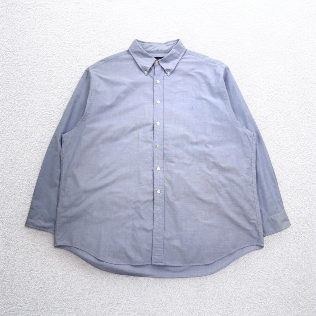Brooks Brothers Supima Cotton Oxford Button-Down Shirt, 2XL, Blue, Big Size, One Point Logo