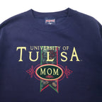 JAN SPORT Made in USA 90's College Embroidery Sweatshirt M Navy Cotton Brushed Back UNIVERSITY OF TULSA