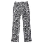 日本然リトテ-古着オンライン-HELMUT LANG ヘリンボーン ゼブラ ジャガード モトリーパンツ 2 ホワイト ブラック コットン シルク混 MONTLEY PANT H09HW210 未使用品-HELMUT LANG Herringbone Zebra Jacquard Motley Pants 2 White Black Cotton Silk Blend MONTLEY PANT H09HW210 Unused