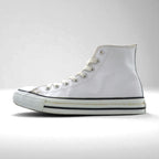 CONVERSE All Star High-Top Sneakers, Size 26cm, White Leather, 18615