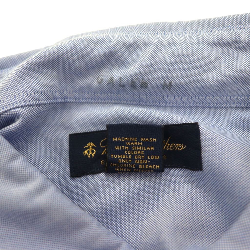 Brooks Brothers Supima Cotton Oxford Button-Down Shirt, 2XL, Blue, Big Size, One Point Logo