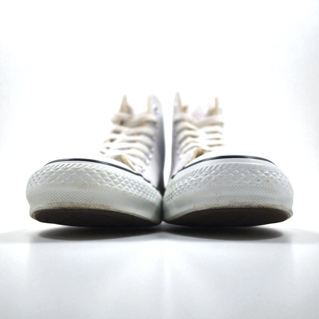 CONVERSE All Star High-Top Sneakers, Size 26cm, White Leather, 18615