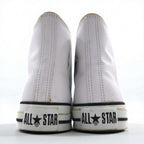 CONVERSE All Star High-Top Sneakers, Size 26cm, White Leather, 18615