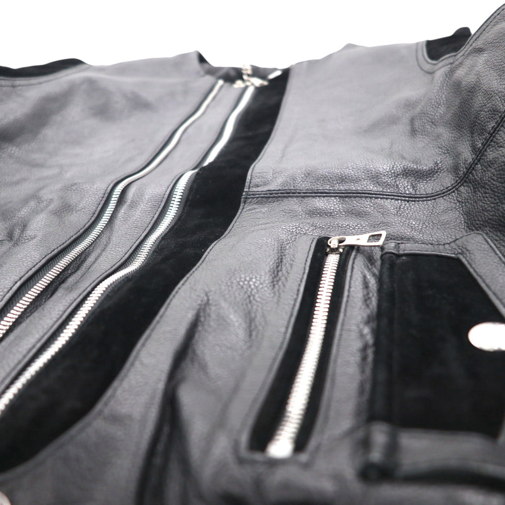 WILLIAM WETSH Single Rider Biker Jacket, Size L, Suede with Ribbed Design