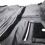 WILLIAM WETSH Single Rider Biker Jacket, Size L, Suede with Ribbed Design