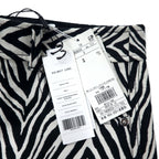 HELMUT LANG ヘリンボーン ゼブラ ジャガード モトリーパンツ 2 ホワイト ブラック コットン シルク混 MONTLEY PANT H09HW210 未使用品