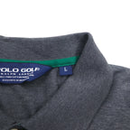 POLO GOLF RALPH LAUREN 90s Peruvian Pima Cotton Polo Shirt, Size L, Gray, Small Pony Embroidery
