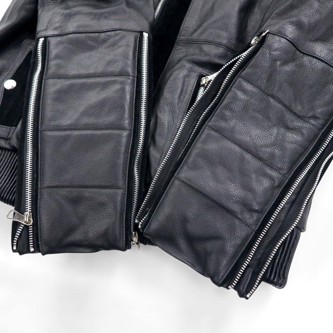 WILLIAM WETSH Single Rider Biker Jacket, Size L, Suede with Ribbed Design