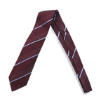 GUCCI Made in Italy Tie Bordeaux Regimental Stripe Silk GG Logo Current Tag
