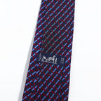 HERMES French made tie, navy silk, all-over stripe belt 7020 TA