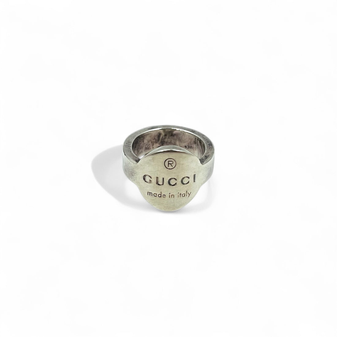 GUCCI トレードマーク オーバル ロゴ リング 10号 シルバー 925