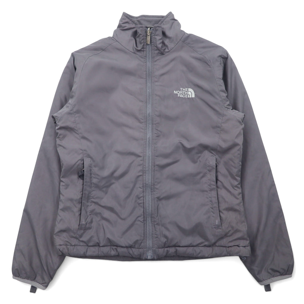 日本然リトテ-古着オンライン-THE NORTH FACE フリースライナー インサレーションジャケット 中綿 XS グレー ポリエステル ロゴ 刺繍 ドローコード-THE NORTH FACE fleece liner Puffer jacket batting XS gray polyester logo embroidery draw cord