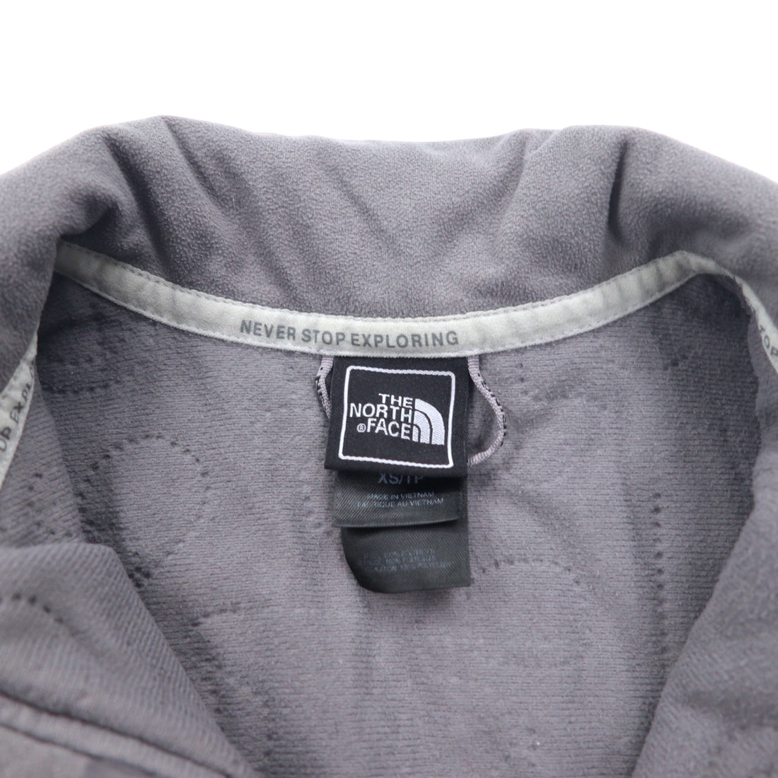 THE NORTH FACE Fleece Liner Insulated Jacket, Padding, XS, Gray, Polyester, Logo Embroidery, Drawcord