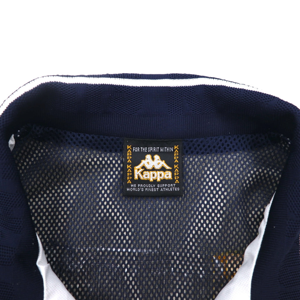 KAPPA 90s Track Jacket Jersey XL White Color Block Mesh Liner Logo Embroidery