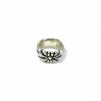 Vintage Silver Ring Flower Cross Floral Ring US size #8.5 Silver SILVER 925