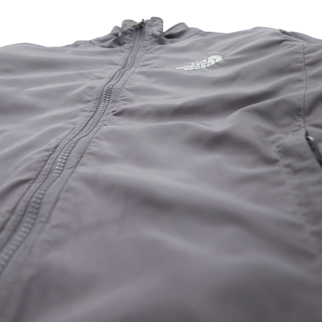 THE NORTH FACE Fleece Liner Insulated Jacket, Padding, XS, Gray, Polyester, Logo Embroidery, Drawcord