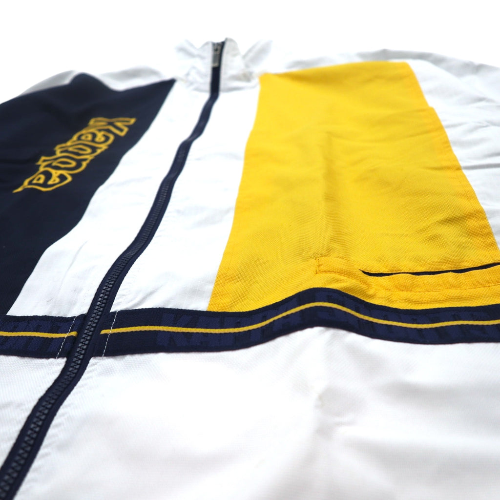 KAPPA 90s Track Jacket Jersey XL White Color Block Mesh Liner Logo Embroidery