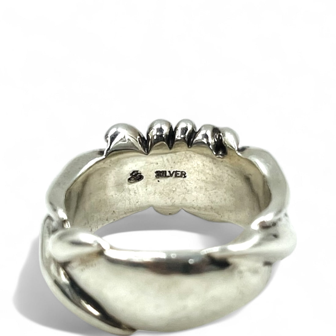 Vintage Silver Ring Flower Cross Floral Ring US size #8.5 Silver SILVER 925