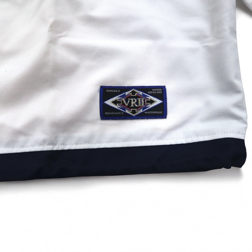 KAPPA 90s Track Jacket Jersey XL White Color Block Mesh Liner Logo Embroidery