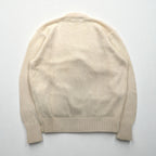Polo Ralph Lauren 90年代 コットンニット カーディガン L オフホワイト 生成り スモールポニー刺繡 パッチポケット