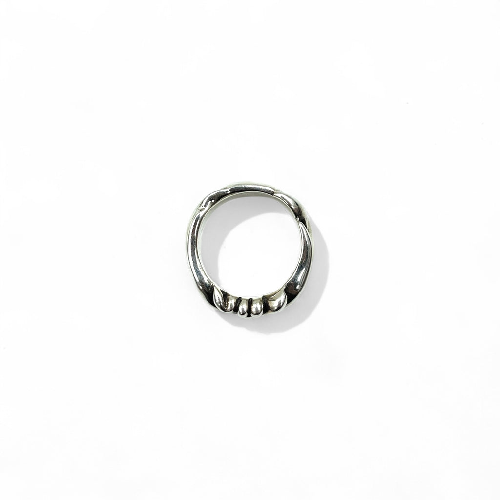 Vintage Silver Ring Flower Cross Floral Ring US size #8.5 Silver SILVER 925