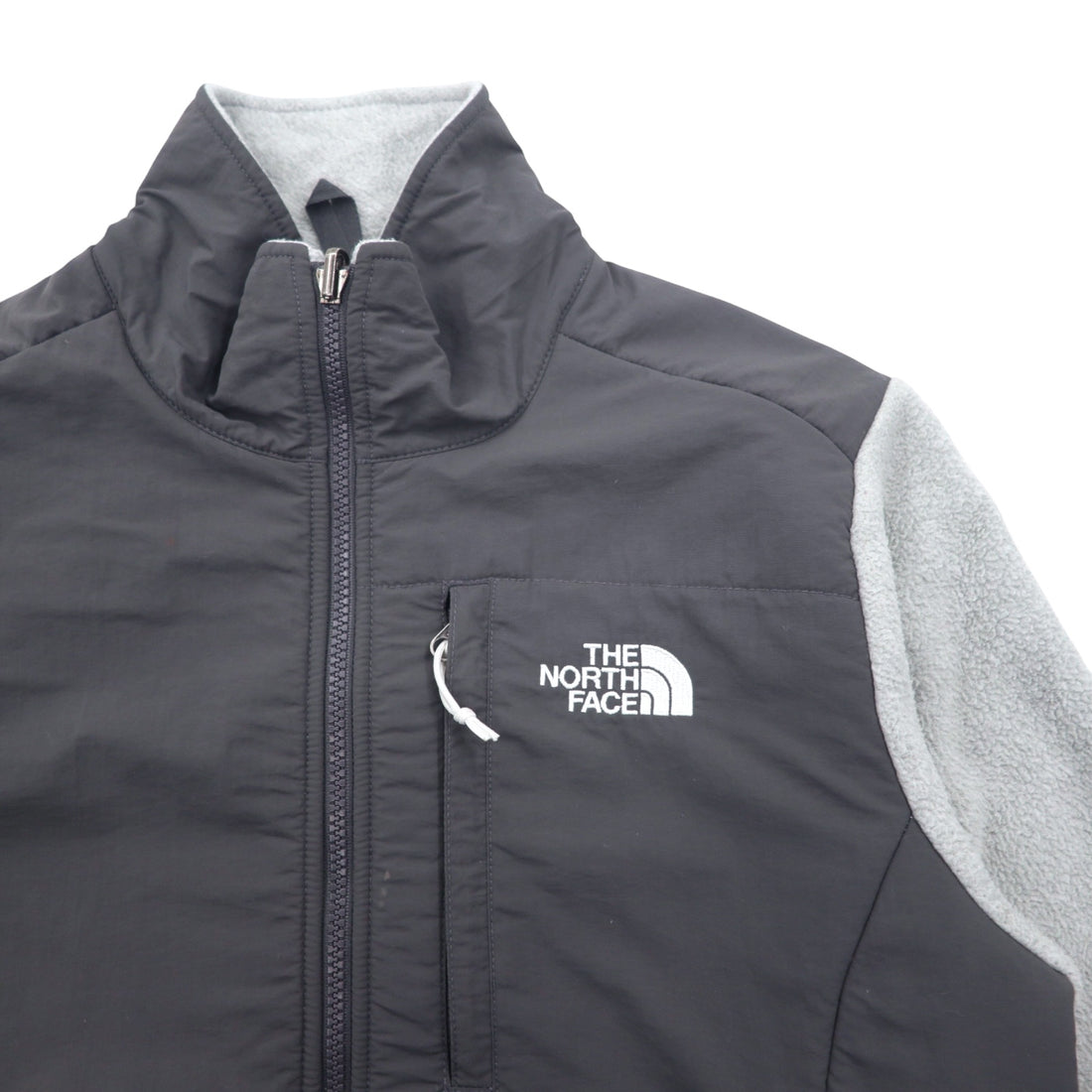 THE NORTH FACE デナリジャケット POLARTEC ポーラテック フリースジャケット S グレー ポリエステル ロゴ 刺繍