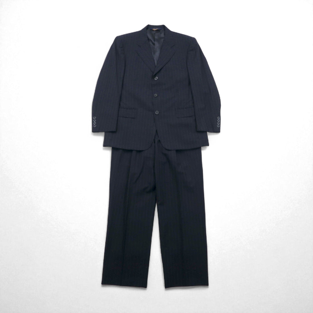 Brooks Brothers 3B スーツ セットアップ M ネイビー ストライプ ウール 日本製