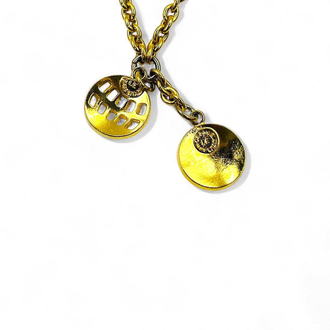 CELINE Vintage Charm Necklace Pendant Gold Chain Sun Made in Italy